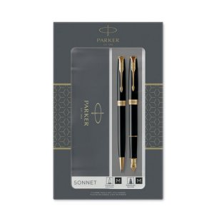 Parker Royal Sonnet Black GT, dárková sada plnicího a kuličkového pera