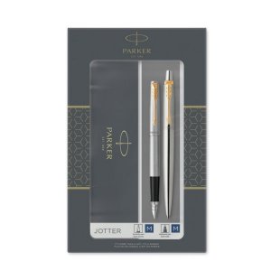 Parker Jotter Stainless Steel GT, sada plnicího a kuličkového pera