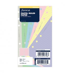 Filofax papír linkovaný Pastel 60 listů - Osobní