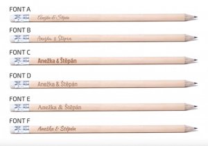 Grafitová tužka přírodní s vlastním nápisem