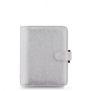 Diář Filofax Saffiano Metallic Silver kapesní 