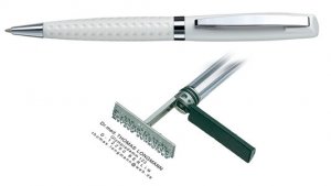 Heri Classic Grip White, kuličkové pero s razítkem